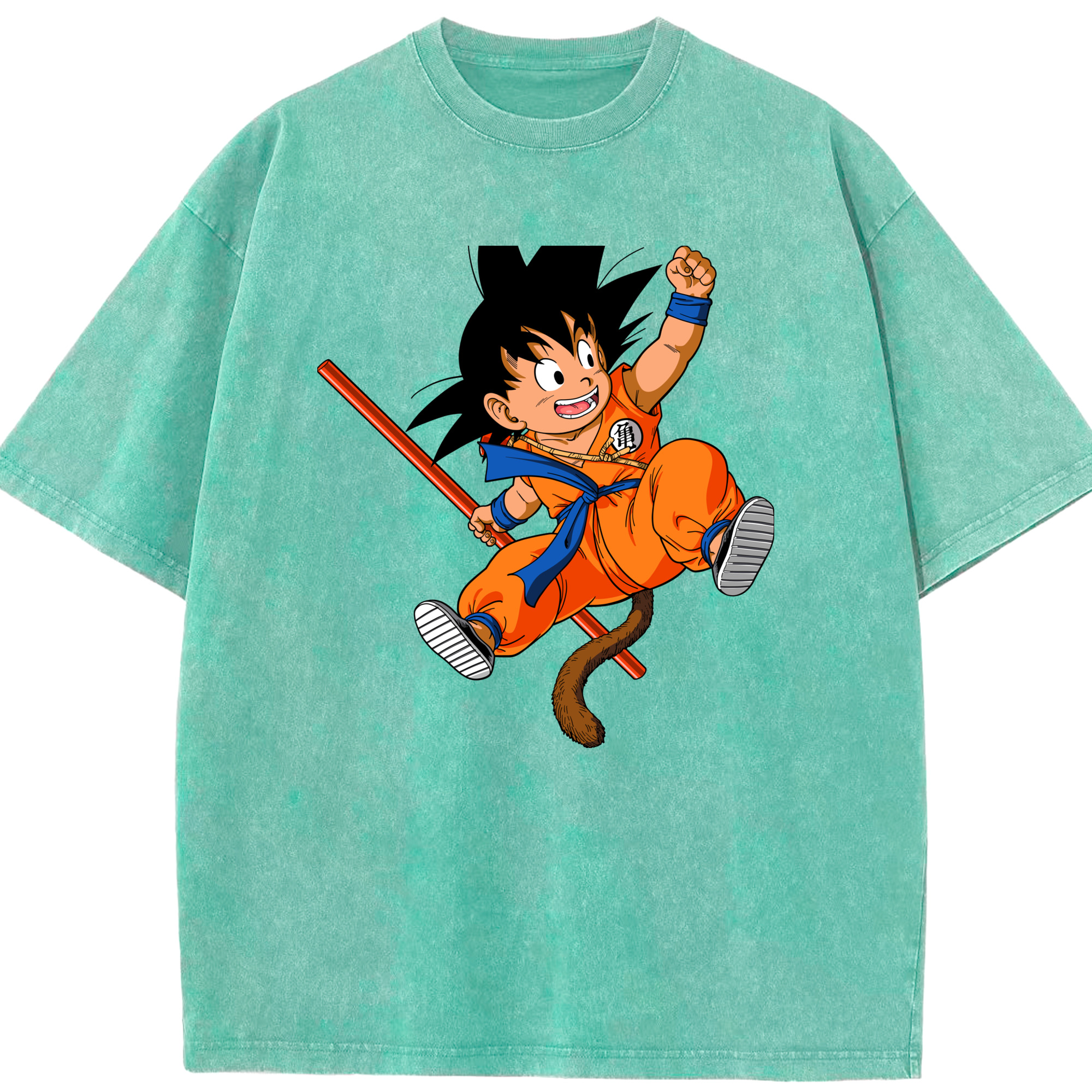 （画像用） ドラゴンボール 孫悟空（そん ごくう）Son Goku カカロット DRAGON BALL Kakarotto 綿100% ヴィンテージ風 半袖Tシャツ（フロントプリント）